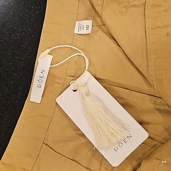 💕DOEN💕 Jade Short ~ High Waisted Cotton Poplin Shorts Bay Leaf 10 NWT - Picture 10 of 12